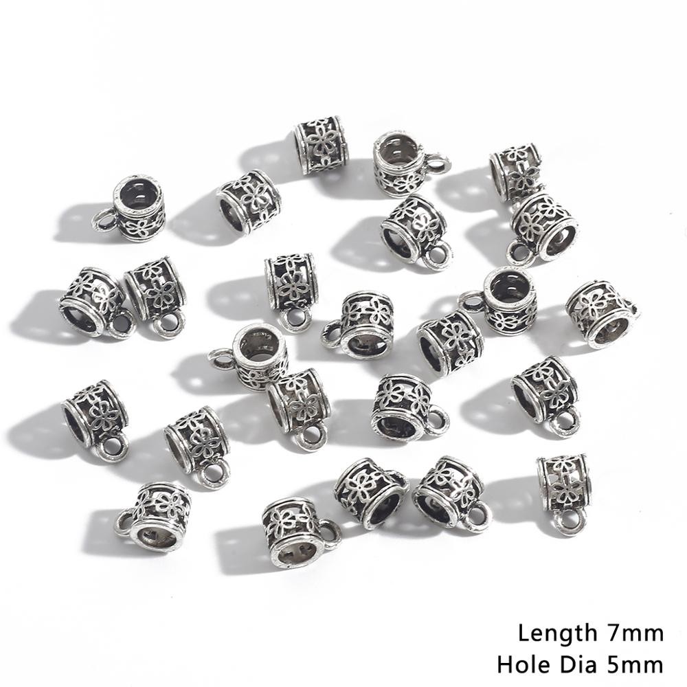 Fermoirs De Collier En Argent Antique, 20 PièCES, Breloques De Connecteur De Perle De Bail 4-9MM, Accessoires Pour Bijoux à Bricoler Soi-même Déco thumbnail