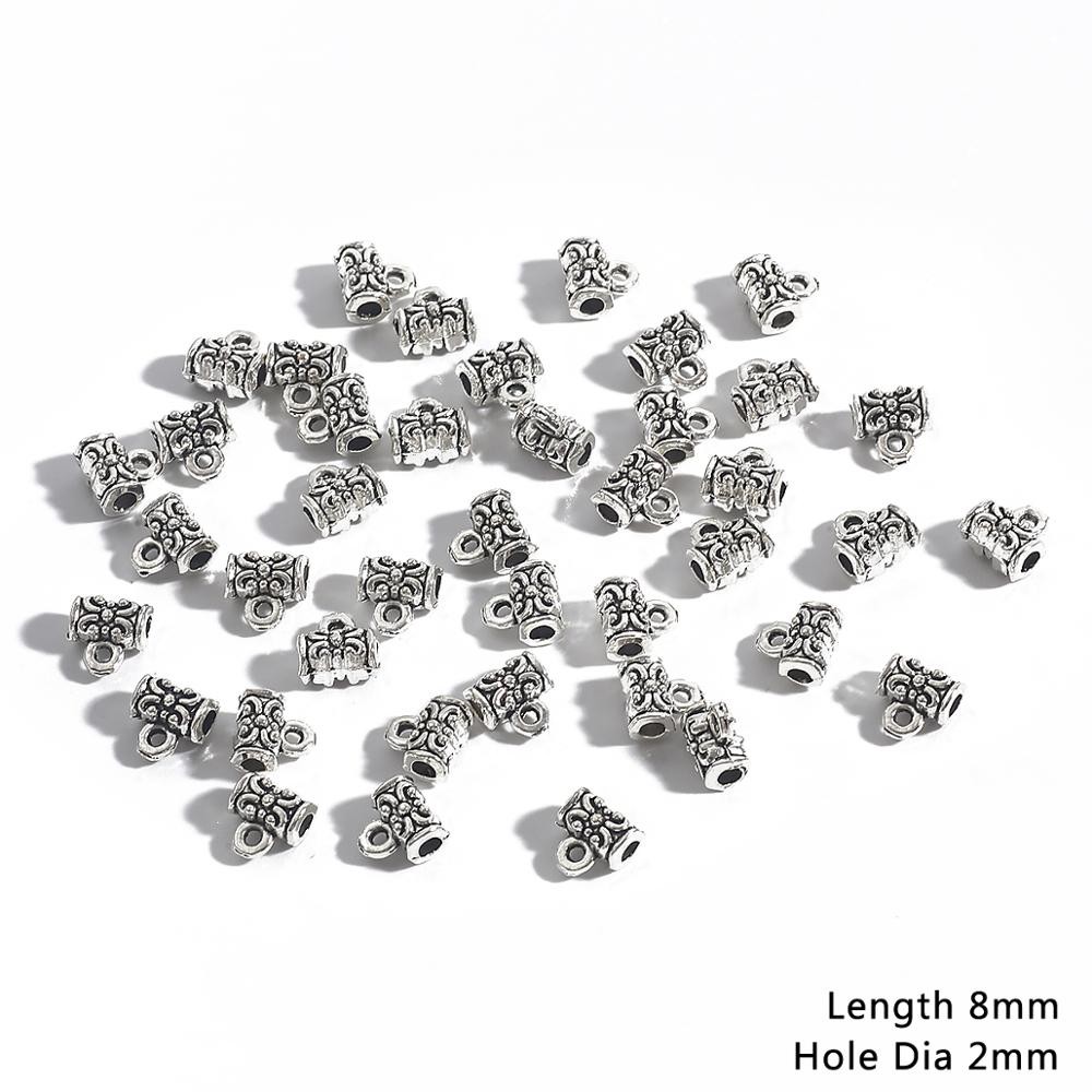 Fermoirs De Collier En Argent Antique, 20 PièCES, Breloques De Connecteur De Perle De Bail 4-9MM, Accessoires Pour Bijoux à Bricoler Soi-même Déco thumbnail