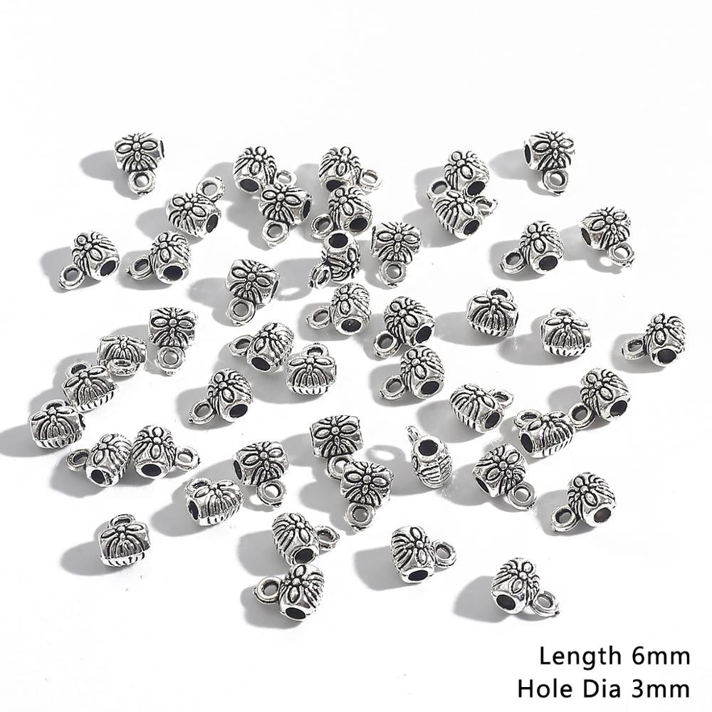 Fermoirs De Collier En Argent Antique, 20 PièCES, Breloques De Connecteur De Perle De Bail 4-9MM, Accessoires Pour Bijoux à Bricoler Soi-même Déco thumbnail