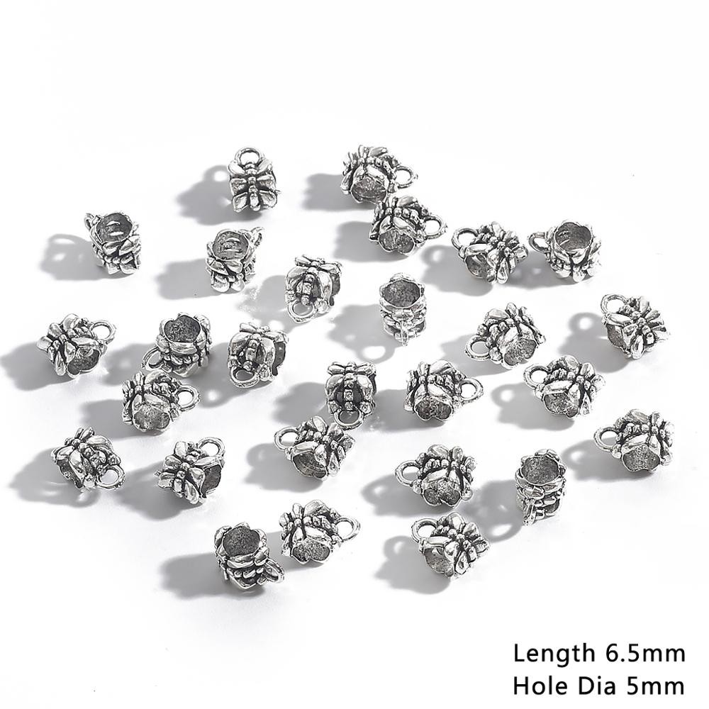 Fermoirs De Collier En Argent Antique, 20 PièCES, Breloques De Connecteur De Perle De Bail 4-9MM, Accessoires Pour Bijoux à Bricoler Soi-même Déco thumbnail
