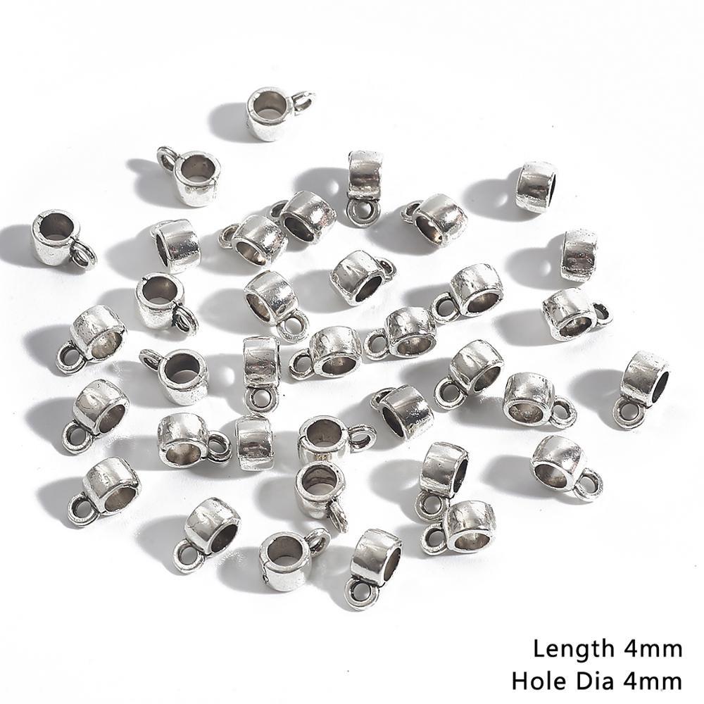 Fermoirs De Collier En Argent Antique, 20 PièCES, Breloques De Connecteur De Perle De Bail 4-9MM, Accessoires Pour Bijoux à Bricoler Soi-même Déco thumbnail