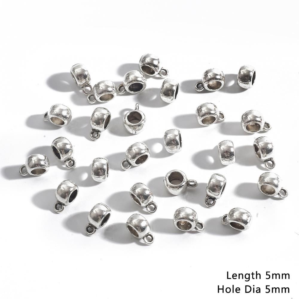 Fermoirs De Collier En Argent Antique, 20 PièCES, Breloques De Connecteur De Perle De Bail 4-9MM, Accessoires Pour Bijoux à Bricoler Soi-même Déco thumbnail