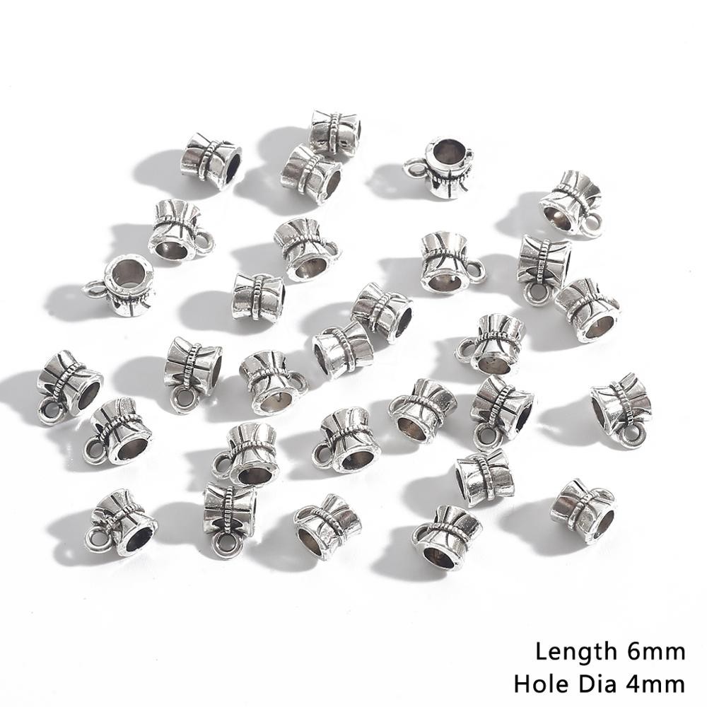 Fermoirs De Collier En Argent Antique, 20 PièCES, Breloques De Connecteur De Perle De Bail 4-9MM, Accessoires Pour Bijoux à Bricoler Soi-même Déco thumbnail