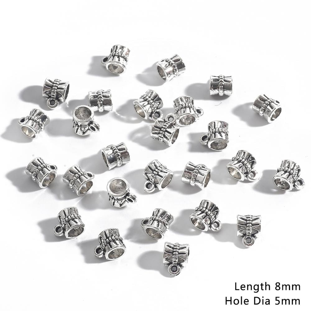 Fermoirs De Collier En Argent Antique, 20 PièCES, Breloques De Connecteur De Perle De Bail 4-9MM, Accessoires Pour Bijoux à Bricoler Soi-même Déco thumbnail