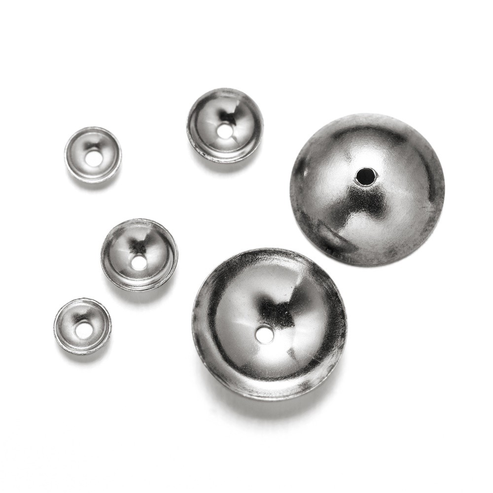 Capuchons De Perles Rondes En Acier Inoxydable, 50 PièCES, 3, 4, 5, 6, 8mm, Perles D'espacement, Connecteurs D'extrémité Pour Collier à Faire Soi-