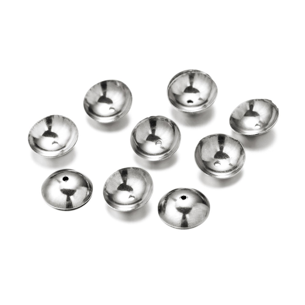 Capuchons De Perles Rondes En Acier Inoxydable, 50 PièCES, 3, 4, 5, 6, 8mm, Perles D'espacement, Connecteurs D'extrémité Pour Collier à Faire Soi- thumbnail