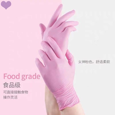 Gants Jetables En Nitrile Rose Bleu, 100 PièCES, Protection Anti-allergie, Pour Les Mains, Pour Le Travail, La Cuisine, La Vaisselle, Mécanicien thumbnail