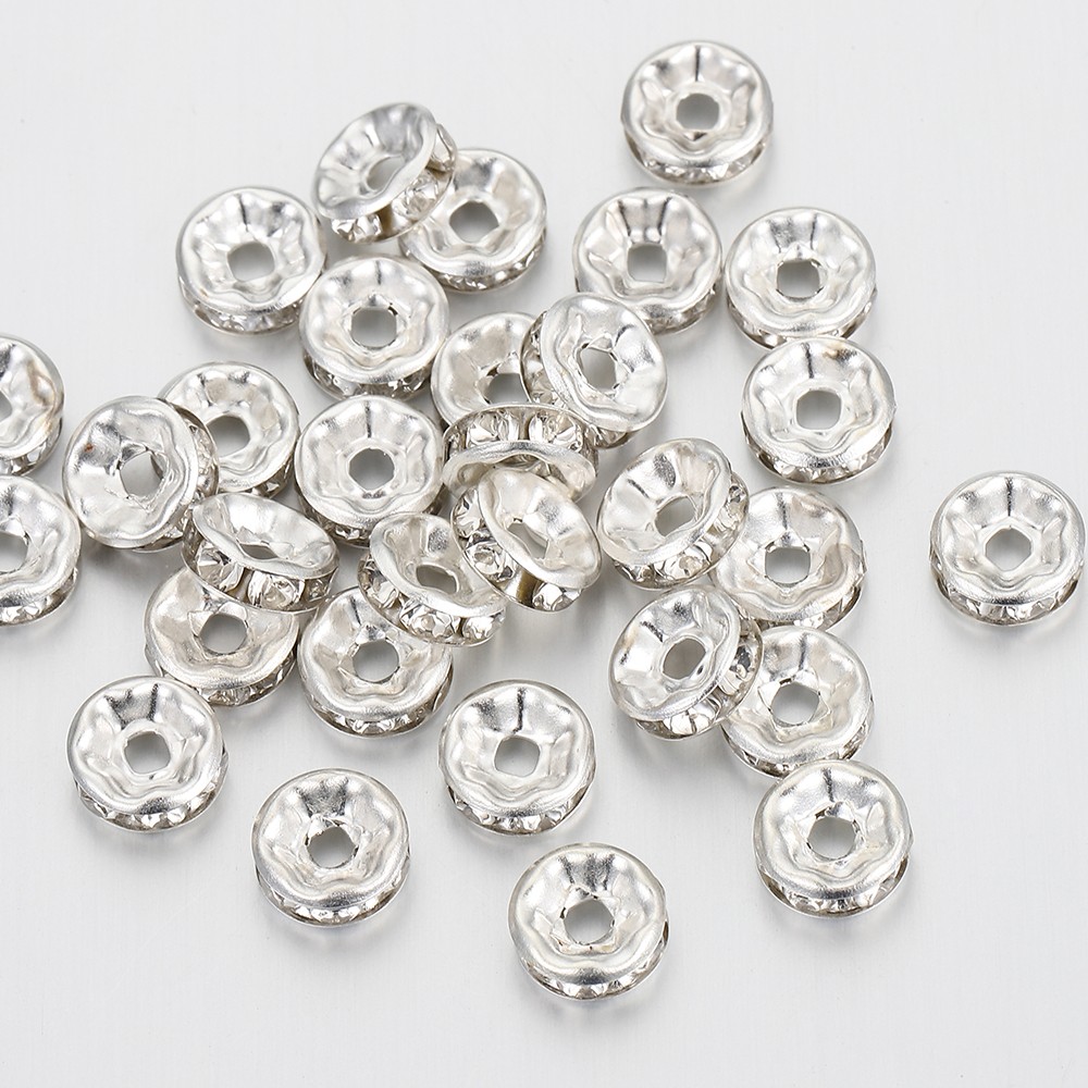100 Pcs/lot Strass Rondelles Perles De Cristal Plat 4 6 8 10mm Perles D'espacement En Vrac Pour La Fabrication De Bijoux à Bricoler Soi-même Accesso thumbnail