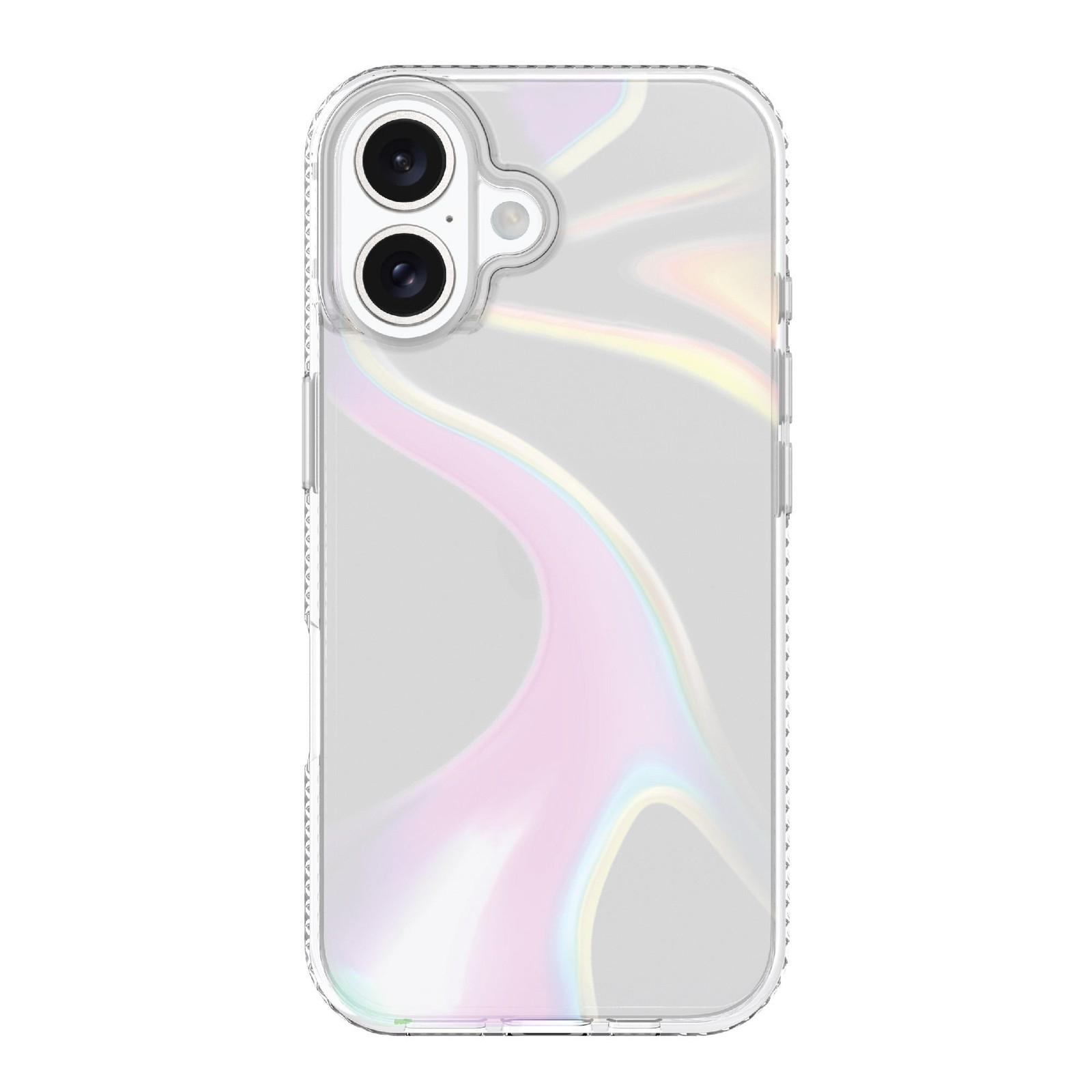 Photo 1 of Onn. WIBIRI100149716 Shock Absorbent Phone Case for iPhone 16, Clear Iridescent