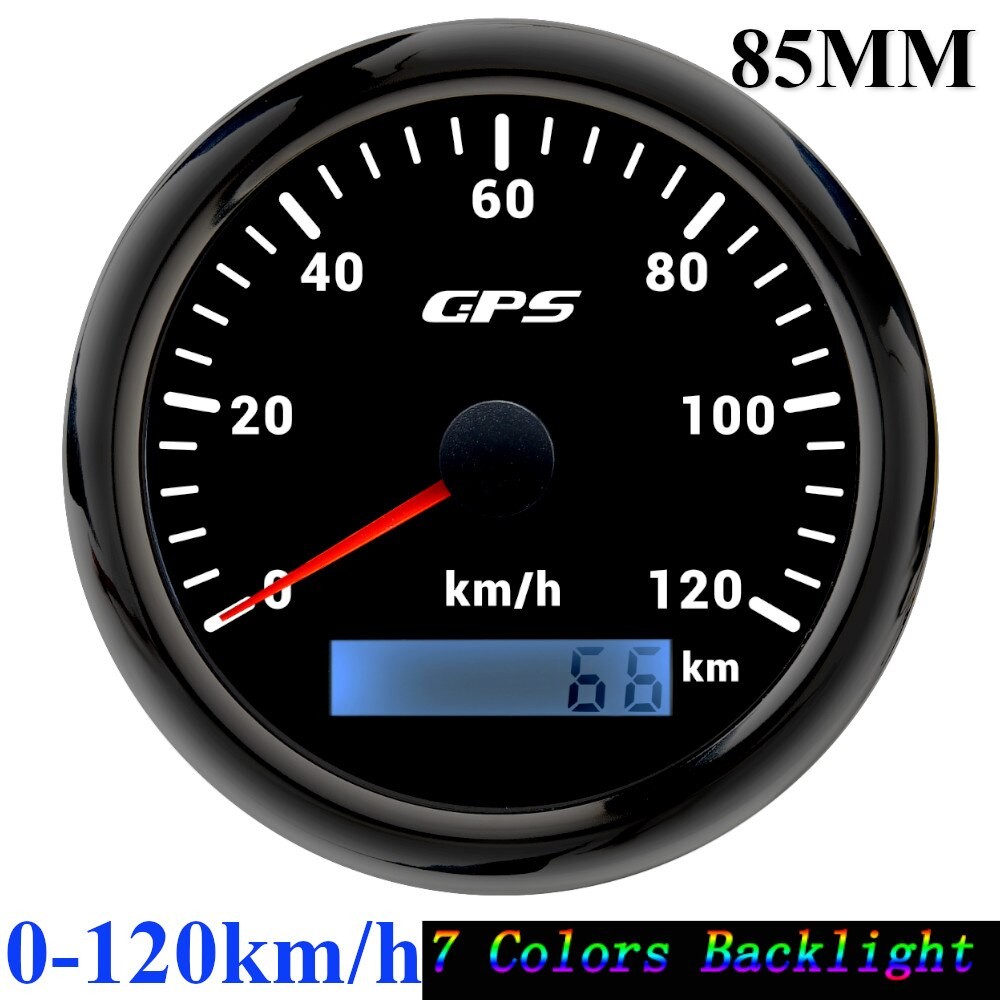 Compteur De Vitesse GPS Rétro-éclairé 7 Couleurs, 60 Km/h, 30 Nœuds, 120mph, Capteur GPS, Pour Moto, Voiture, Bateau, thumbnail