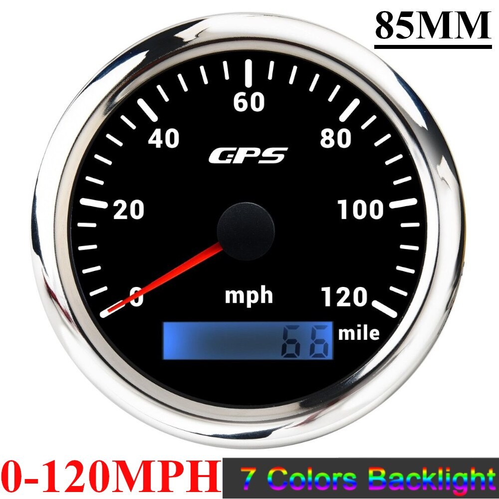 Compteur De Vitesse GPS Rétro-éclairé 7 Couleurs, 60 Km/h, 30 Nœuds, 120mph, Capteur GPS, Pour Moto, Voiture, Bateau, thumbnail