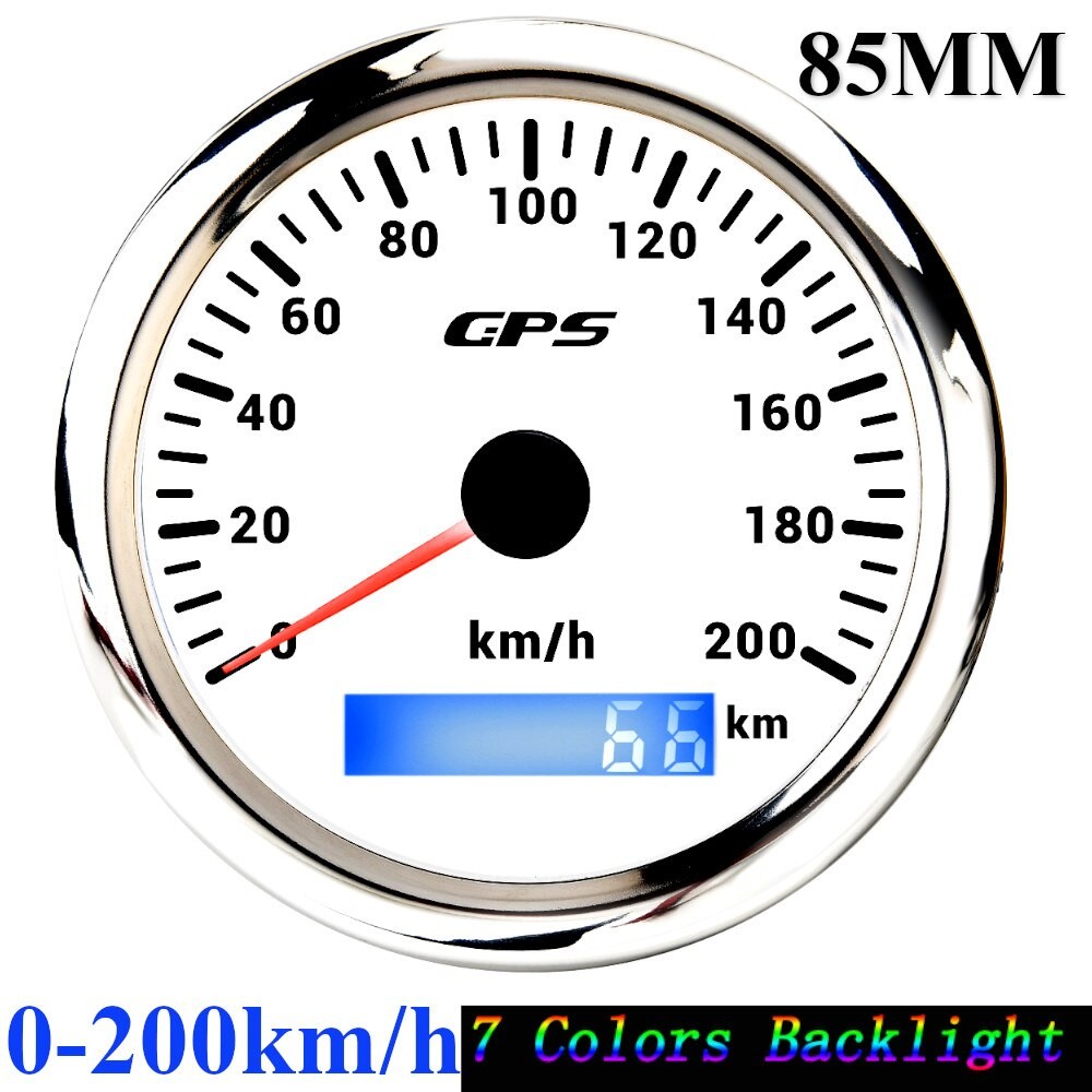 Compteur De Vitesse GPS Rétro-éclairé 7 Couleurs, 60 Km/h, 30 Nœuds, 120mph, Capteur GPS, Pour Moto, Voiture, Bateau, thumbnail