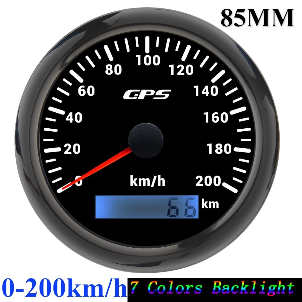 Compteur De Vitesse GPS Rétro-éclairé 7 Couleurs, 60 Km/h, 30 Nœuds, 120mph, Capteur GPS, Pour Moto, Voiture, Bateau, thumbnail