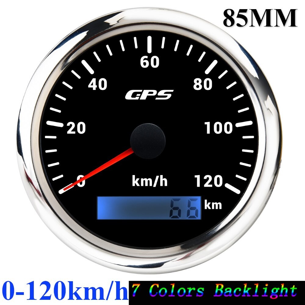 Compteur De Vitesse GPS Rétro-éclairé 7 Couleurs, 60 Km/h, 30 Nœuds, 120mph, Capteur GPS, Pour Moto, Voiture, Bateau, thumbnail