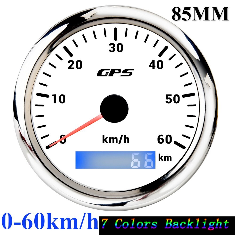 Compteur De Vitesse GPS Rétro-éclairé 7 Couleurs, 60 Km/h, 30 Nœuds, 120mph, Capteur GPS, Pour Moto, Voiture, Bateau, thumbnail