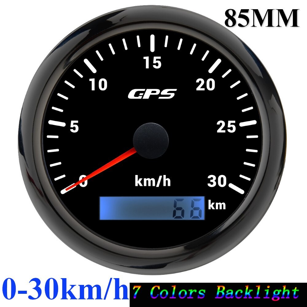 Compteur De Vitesse GPS Rétro-éclairé 7 Couleurs, 60 Km/h, 30 Nœuds, 120mph, Capteur GPS, Pour Moto, Voiture, Bateau, thumbnail