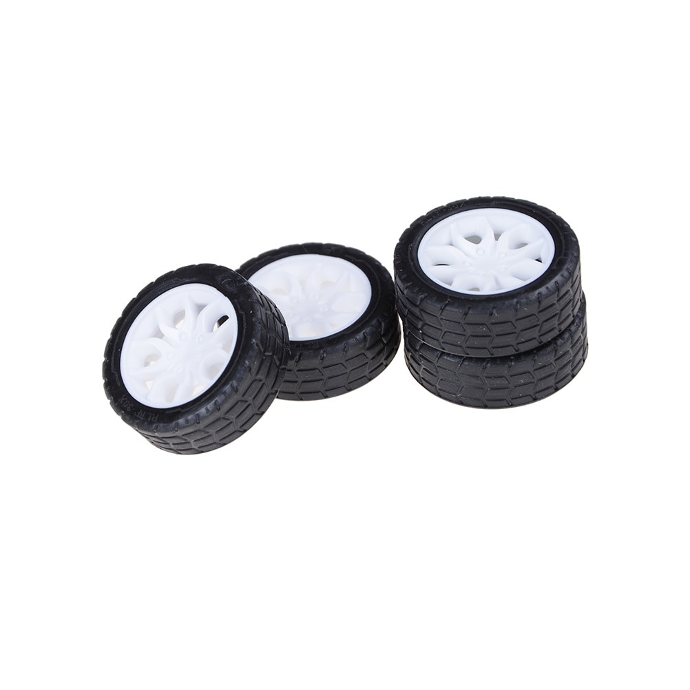 20*8*1.9mm De 4 Mini Pneus De Voiture En Caoutchouc à Monter Soi-même, Roues Creuses, Accessoires Pour Jouets thumbnail