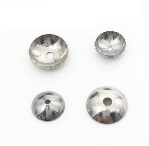 Lot De 100 Capuchons De Perles Demi-ronds En Acier Inoxydable, Couleur Argent, Pour La Fabrication De Bijoux à Faire Soi-même, Taille Au Choix: 3 4  thumbnail