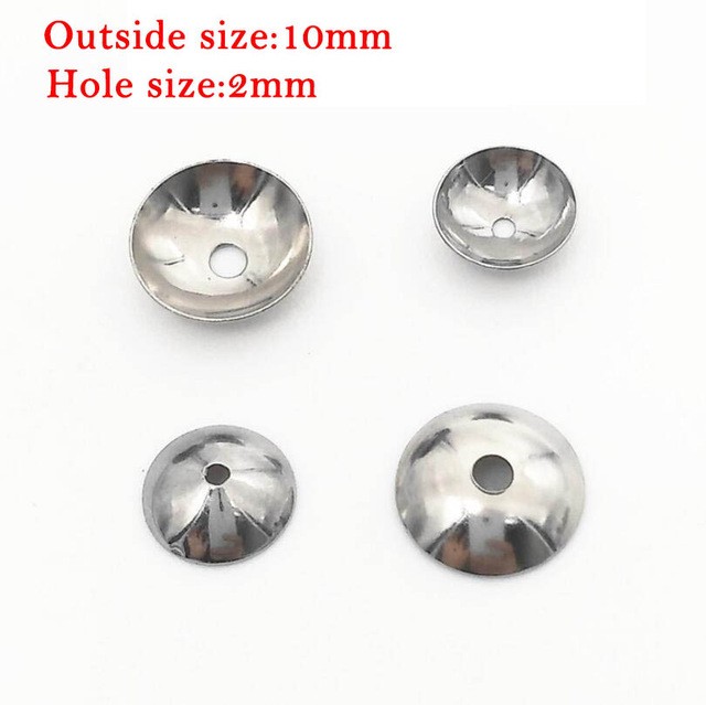 Lot De 100 Capuchons De Perles Demi-ronds En Acier Inoxydable, Couleur Argent, Pour La Fabrication De Bijoux à Faire Soi-même, Taille Au Choix: 3 4  thumbnail