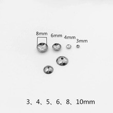 Lot De 100 Capuchons De Perles Demi-ronds En Acier Inoxydable, Couleur Argent, Pour La Fabrication De Bijoux à Faire Soi-même, Taille Au Choix: 3 4 