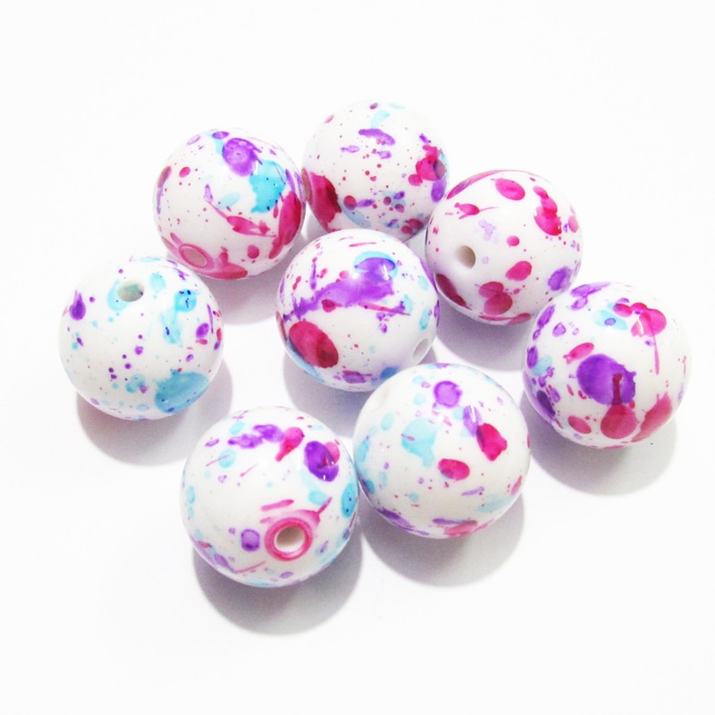 Sac De Perles De Couleurs Sirène Rose Vif/violet/bleu (sans AB), 100 PièCES/sac, Pour Bijoux/collier à La , , 20mm
