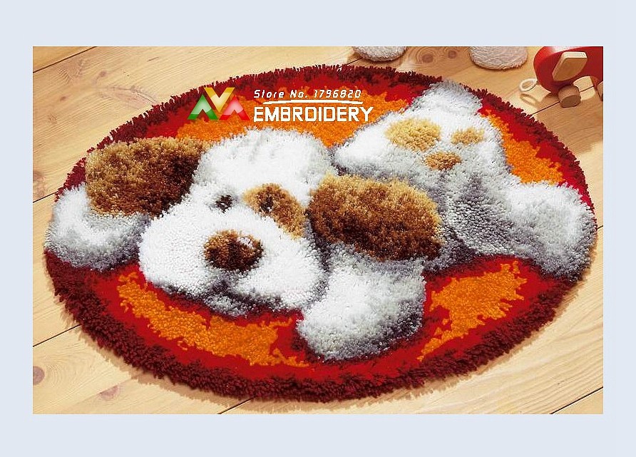 Kits De Travaux D'aiguille à Faire Soi-même, Tapis De Fil à Crocheter Non Fini, Kit De Tapis à Loquet, Tapis De Sol, Joli Ensemble De Tapis Avec 4