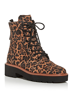 Paul Green Women's Boone Leopard Print Combat Boots
