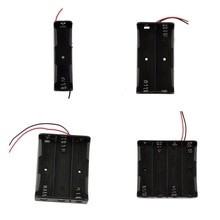 Boîtier De Rangement De Piles En Plastique Noir 1x 2x 3x 4x 18650 , 1 2 3 4 Fentes, Support De Piles à Monter Soi-même, Conteneur Avec Fil, Broche 