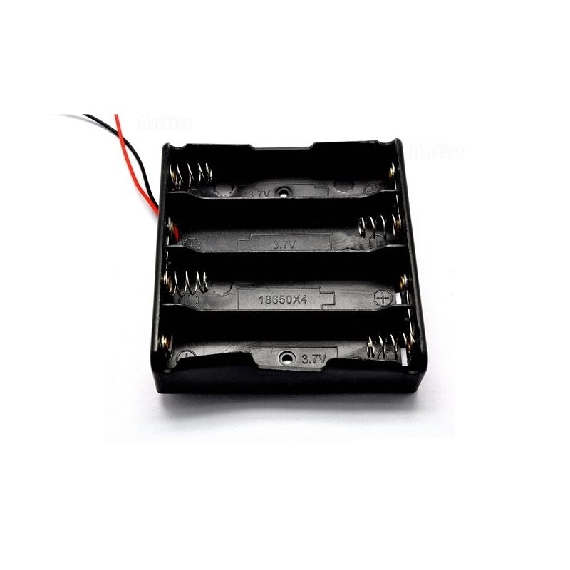 Boîtier De Rangement De Piles En Plastique Noir 1x 2x 3x 4x 18650 , 1 2 3 4 Fentes, Support De Piles à Monter Soi-même, Conteneur Avec Fil, Broche  thumbnail