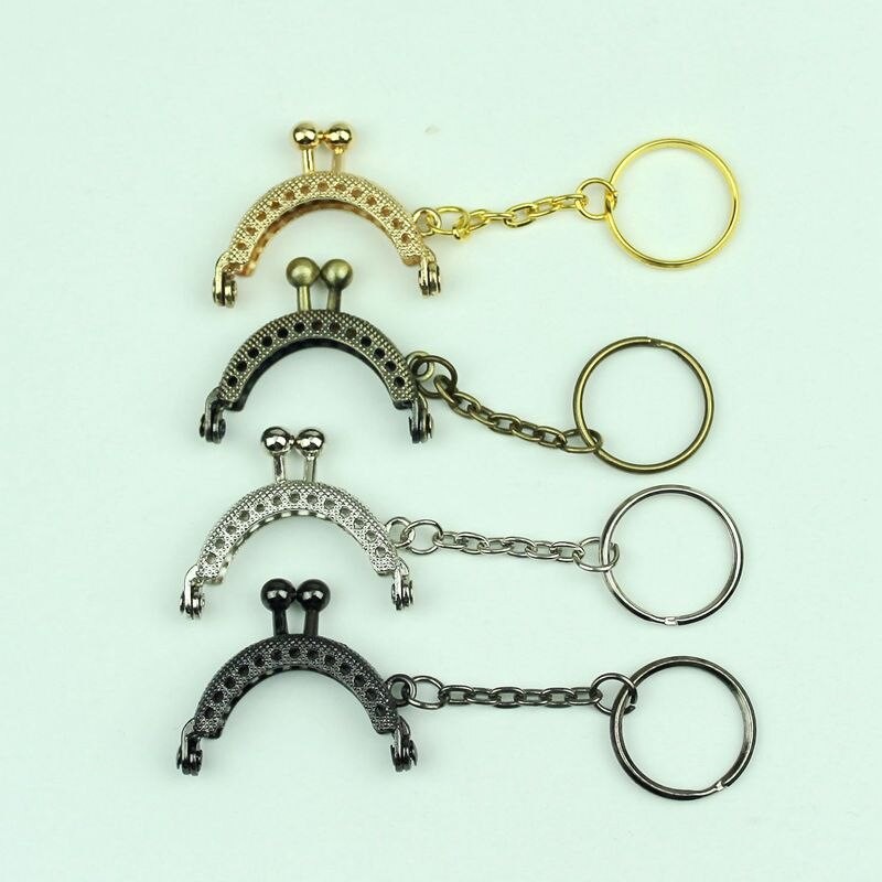 Kissdiy Lot De 25 Mini Cadres De Sac à Main En Métal Argenté Avec Porte-clés 4 Cm Fermoir à Embrayage, Poignée De Sac à Faire Soi-même, Access thumbnail