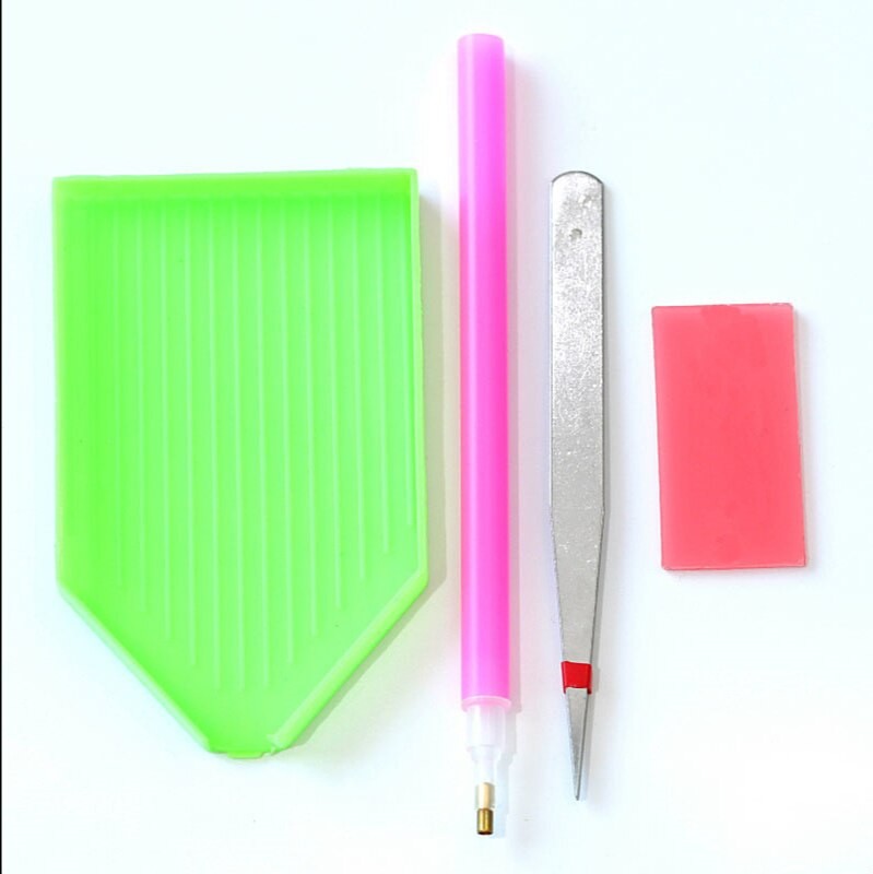 Kit D'outils De Manucure à Faire Soi-même, 4 PièCES, Cube De Perles En Strass, Stylo à Pointe D'argile, Outil De Pointage Pour Nail Art, Pince à 