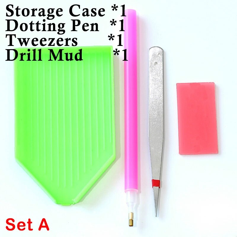 Kit D'outils De Manucure à Faire Soi-même, 4 PièCES, Cube De Perles En Strass, Stylo à Pointe D'argile, Outil De Pointage Pour Nail Art, Pince à  thumbnail
