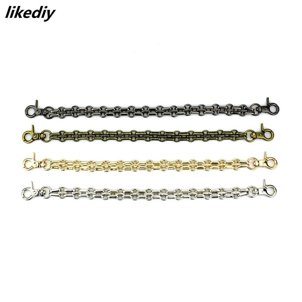 Lot De 4 Chaînes De Sac à Main Courtes En Métal Noir/bronze/argent/or, Accessoire De Sac à Main Haut à Faire Soi-même 25 Cm Chaîne à Trois Ran