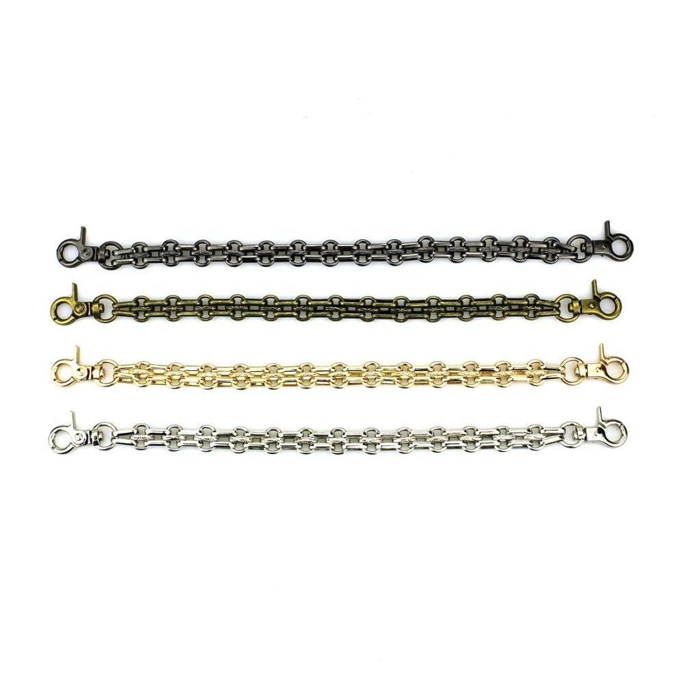 Lot De 4 Chaînes De Sac à Main Courtes En Métal Noir/bronze/argent/or, Accessoire De Sac à Main Haut à Faire Soi-même 25 Cm Chaîne à Trois Ran thumbnail