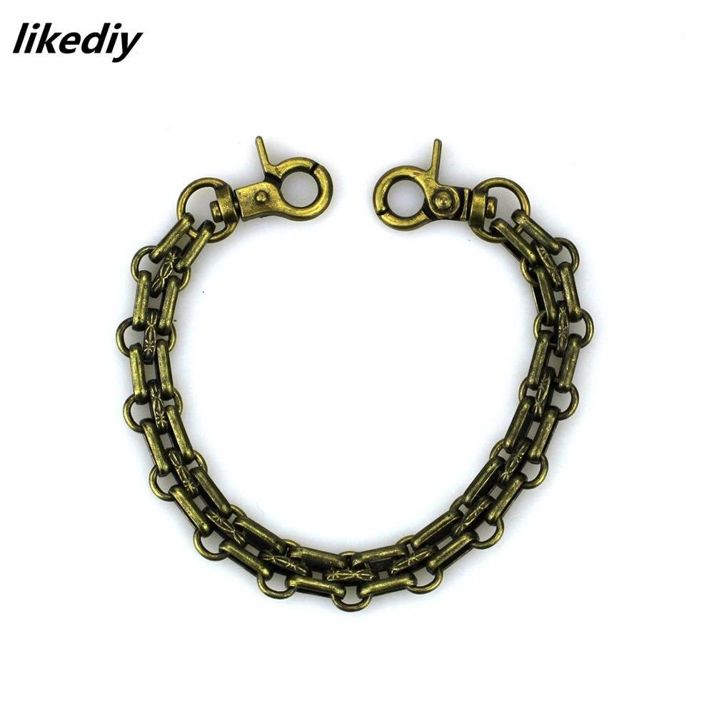 Lot De 4 Chaînes De Sac à Main Courtes En Métal Noir/bronze/argent/or, Accessoire De Sac à Main Haut à Faire Soi-même 25 Cm Chaîne à Trois Ran thumbnail