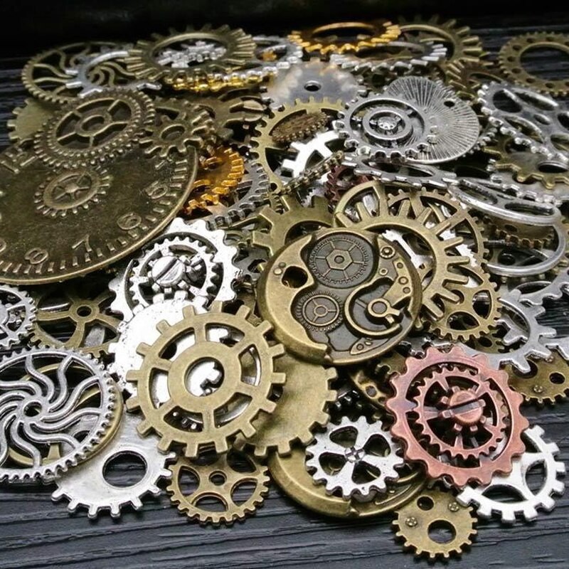 100g Vintage Steampunk Montre-bracelet PièCES Engrenages Roues Vapeur Punk Beaucoup De PièCES Bijoux à Bricoler Soi-même Faire Des Résultats 12-4