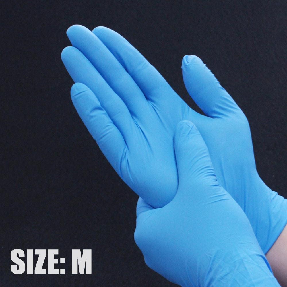 100 PièCES Nitrile Enduit Bleu Gants Résistant à La Perforation Latex Dans La Lumière Main Protection Travail Jetable Ménage Latex Gants thumbnail