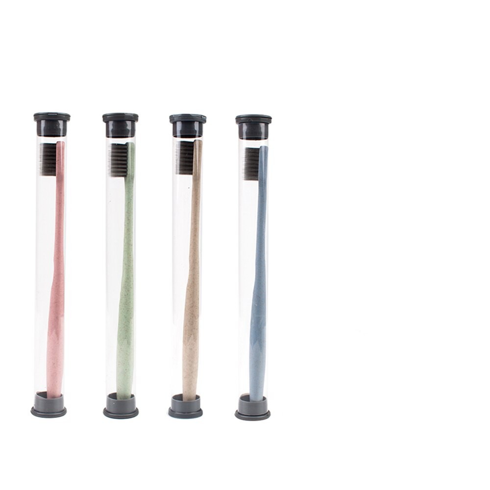 4 PièCES Paille De Blé Poignée Bambou Charbon De Bois Brosse à Dents Adulte Naturel Doux Et Ultra Fin Soies Brosses à Dents thumbnail