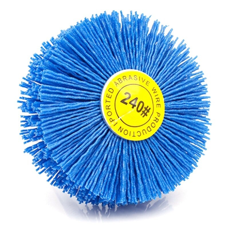4 PièCES 80x30x6Mm Perceuse Fil Abrasif Meule Nylon Soies Brosse De Polissage Pour Meubles En Bois Finition Acajou