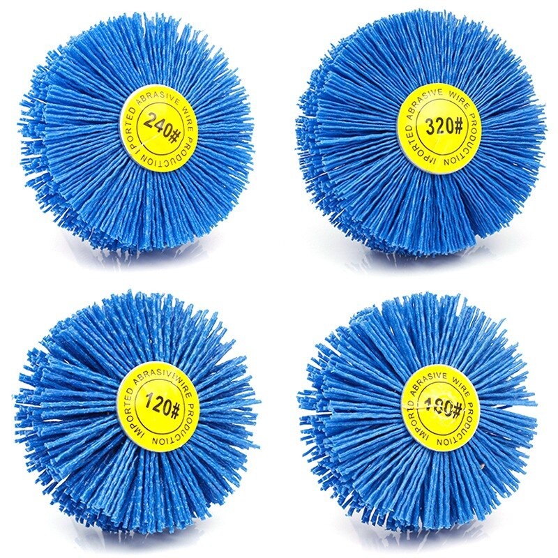 4 PièCES 80x30x6Mm Perceuse Fil Abrasif Meule Nylon Soies Brosse De Polissage Pour Meubles En Bois Finition Acajou thumbnail