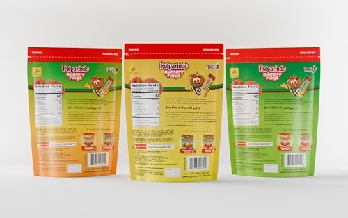 De La Rosa Pulparindo Gummies Rings,Mildly Spicy Soft Chewy Candy, Bite-Size Snack (9 Oz, Mango) thumbnail