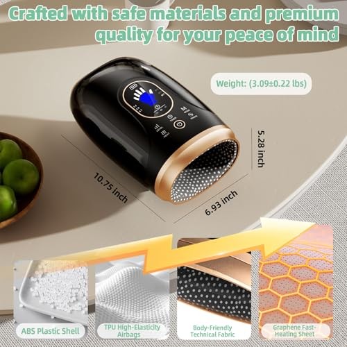 Ealken Hand Massager with Heat and Compression, 6 Holes Finger Stretching Hand Massager for Arthritis and Carpal Tunnel, 6 Levels Pressure Therapy wit