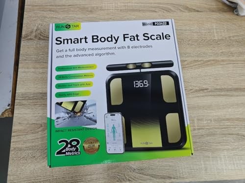 RunStar Smart Scale for Body Weight, Full-Body Bathroom Scale with 8 Electrodes for BMI, Muscle Mass, 3-Metric Display, High-Accuracy Body Composition