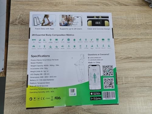 RunStar Smart Scale for Body Weight, Full-Body Bathroom Scale with 8 Electrodes for BMI, Muscle Mass, 3-Metric Display, High-Accuracy Body Composition