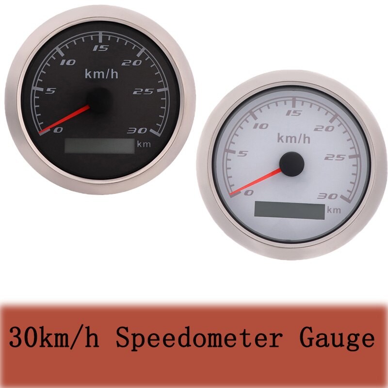 85mm Indicateur De Vitesse Jauge De Vitesse Numérique 30 Km/h Odomètre Sans Antenne GPS Adapté Pour Voiture Moto Marine Bateau Auto