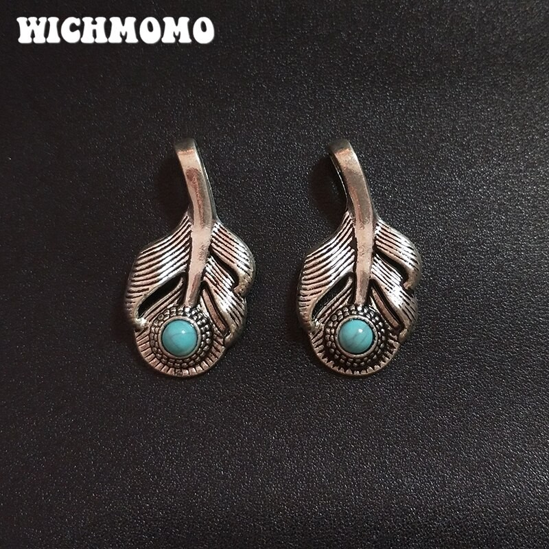 4 PièCES/sac 36*18MM Grand Trou En Alliage De Zinc Petite Plume Avec Pendentif à Breloques Pour Bijoux à Bricoler Soi-même Accessoires