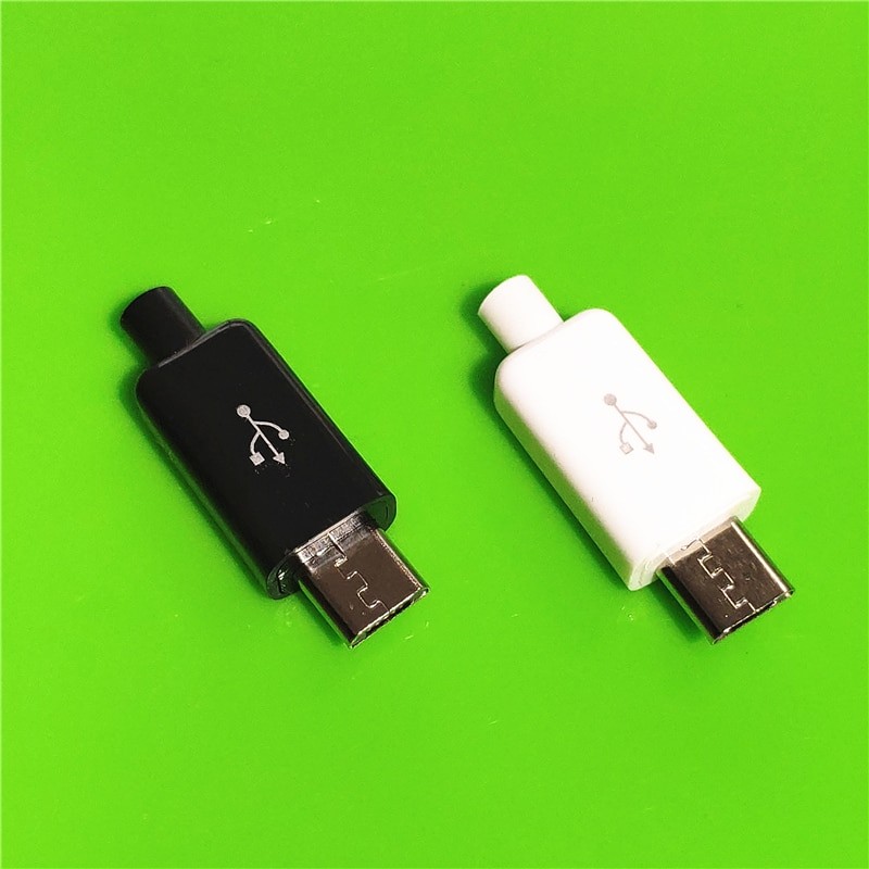 Connecteur Mâle 4 Broches, Micro USB YT2153, Noir/blanc, Données De Soudage, Interface De Ligne OTG, Accessoires De Câble De Données à Monter Soi