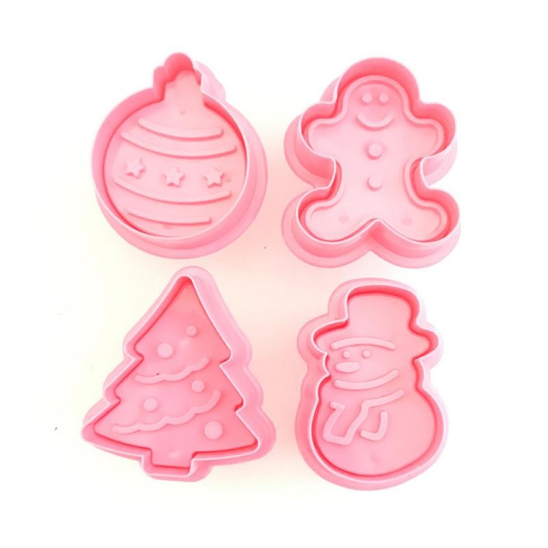 Moule à Biscuits Et Timbres à Cookies 3D | 4 PièCES, Moule Pour Faire Soi-même Noël, Plongeur à Gâteaux, Moule De Cuisson, Fondant Outils De D thumbnail