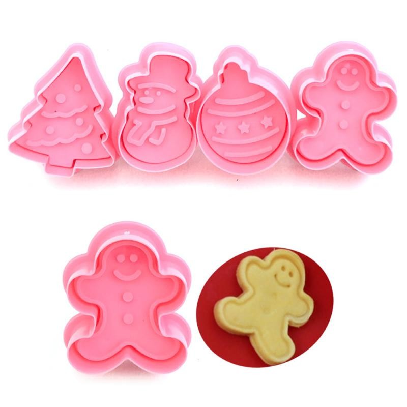 Moule à Biscuits Et Timbres à Cookies 3D | 4 PièCES, Moule Pour Faire Soi-même Noël, Plongeur à Gâteaux, Moule De Cuisson, Fondant Outils De D