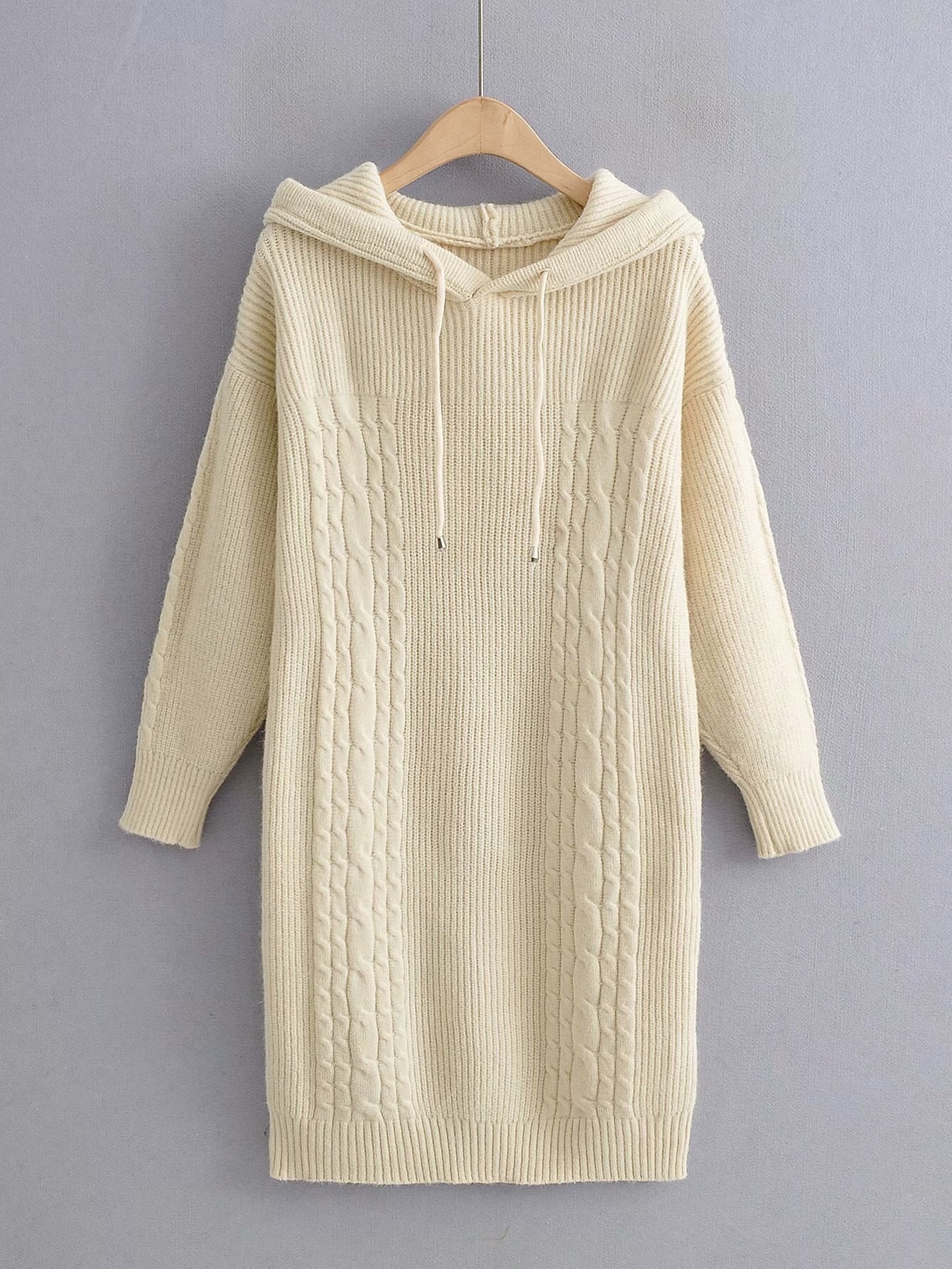Automne Nouvelle Europe Et Les états-unis Femmes à Manches Longues à Capuche Robe En Tricot Est 9318 thumbnail